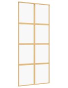 vidaXL Posuvné dvere zlaté 90x205 cm číre ESG sklo a hliník