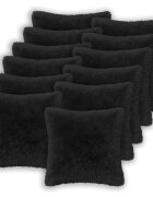 vidaXL Poťah na podložku 12 pcs HEERLEN Čierna 45 x 45 cm PV fleece