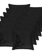 vidaXL Poťah na podložku 12 pcs HOUTEN Čierna 50 x 50 cm Flanel