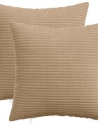 vidaXL Poťah na podložku 2 pcs HEERLEN Hnedá 45 x 45 cm manšestr