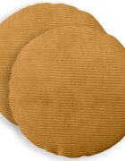 vidaXL Poťah na podložku 2 pcs HEERLEN Žltá Ø 30 cm manšestr
