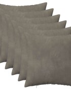 vidaXL Poťah na podložku 6 pcs HEERLEN Svetlosivá 45 x 45 cm Zamat