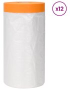 vidaXL Prachový list s lepiacou páskou 12 ks Priehľadná 110 x 3300 cm