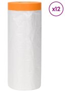 vidaXL Prachový list s lepiacou páskou 12 ks Priehľadná 210 x 2000 cm