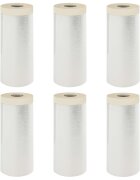 vidaXL Prachový obal s lepiacou páskou 6 ks Priehľadná 140 x 3300 cm