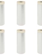 vidaXL Prachový obal s lepiacou páskou 6 ks Priehľadná 240 x 2000 cm