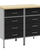 vidaXL Pracovná skrinka 2 ks Čierna a Šedá 100 x 55 x 85 cm