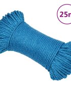 vidaXL Pracovné lano modré 8 mm 25 m polypropylén