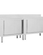 vidaXL Pracovné stoly s posuvnými dvierkami 2ks 200x50x(95-97)cm oceľ