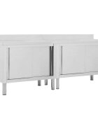 vidaXL Pracovné stoly s posuvnými dvierkami 2ks 240x50x(95-97)cm oceľ