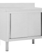 vidaXL Pracovný stôl s posuvnými dvierkami 100x50x(95-97) cm oceľ