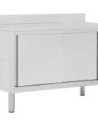 vidaXL Pracovný stôl s posuvnými dvierkami 120x50x(95-97) oceľ