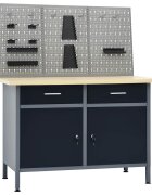 vidaXL Pracovný stôl s troma nástennými panelmi