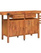 vidaXL Pracovný stôl so zásuvk. a zverákmi 162x62x83 cm akáciový masív