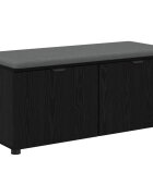 vidaXL Predsieňová lavica s vankúšom Čierny Dub 100 x 38 x 46 cm