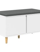 vidaXL Predsieňová lavica s vankúšom s úložiskom Biely 80 x 38 x 46 cm