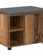 vidaXL Predsieňová lavica s vankúšom Staré drevo 60 x 38 x 46 cm