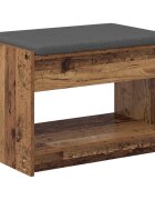 vidaXL Predsieňová lavica Staré drevo 63 x 38 x 45 cm