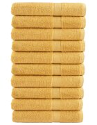 vidaXL Prémiové uteráky SOLUND 10 ks zlaté 100x200 cm 600 g/m2
