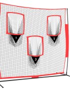 vidaXL Prenosná baseballová sieť čiernočervená 183x105x183cm polyester