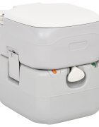 vidaXL Prenosné kempingové WC šedo-biele 22+12 l HDPE