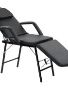 vidaXL Prenosné kozmetické kreslo umelá koža 185x78x76 cm čierne