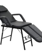 vidaXL Prenosné kozmetické kreslo umelá koža 185x78x76 cm čierne