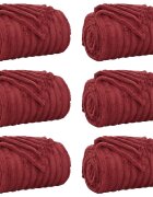 vidaXL Prikrývky na hodenie 6 ks Bordeaux červená 240 x 220 cm 876 kg