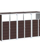 vidaXL Prístrešok na tri odpadkové koše hnedá 216x81x115 cm Oceľ