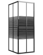 vidaXL Pruhovaný sprchový kút ESG 90x70x180 cm čierna