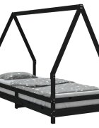 vidaXL Rám detskej postele čierny 80x200 cm masívna borovica