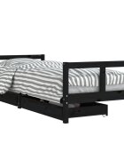 vidaXL Rám detskej postele so zásuvkami čierny 80x200 cm mas. borovica
