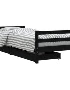 vidaXL Rám detskej postele so zásuvkami čierny 80x200 cm mas. borovica