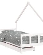 vidaXL Rám detskej postele zásuvky biely 90x190 cm masívna borovica