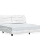 vidaXL Rám postele bez matraca Hvar biely 200x200 cm umelá koža