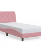 vidaXL Rám postele bez matraca ružový 90x200 cm zamat