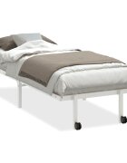 vidaXL Rám postele bez matraca Skladací Biela 75x190 cm Oceľ