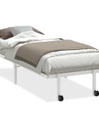 vidaXL Rám postele bez matraca Skladací Biela 80x200 cm Oceľ