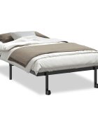 vidaXL Rám postele bez matraca Skladací Čierna 100x200 cm Oceľ