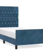 vidaXL Rám postele bez matraca tmavomodrý 90x200 cm zamat