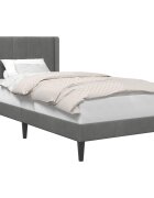 vidaXL Rám postele s čelnou doskou Tmavosivá 90 x 190 cm Zamat