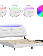 vidaXL Rám postele s LED bez matraca Hvar biely 180x200 cm