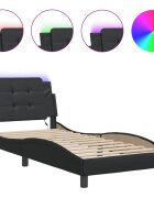 vidaXL Rám postele s LED bez matraca Zadar čierny 90x190 cm