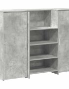 vidaXL Recepčný stôl betónovo sivý 135x50x1035 cm kompozitné drevo