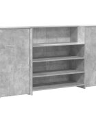vidaXL Recepčný stôl betónovo sivý 200x50x1035 cm kompozitné drevo
