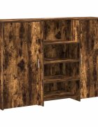 vidaXL Recepčný stôl dymový dub 155x50x1035 cm kompozitné drevo