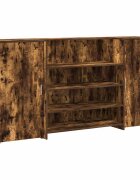 vidaXL Recepčný stôl dymový dub 200x50x1035 cm kompozitné drevo
