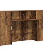 vidaXL Recepčný stôl staré drevo 180x50x1035 cm kompozitné drevo