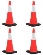 vidaXL Reflexné dopravné kužele s ťažkými základňami 4 ks 75 cm