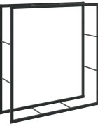 vidaXL Regál na krbové drevo čierny 110x30x116 cm oceľ